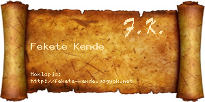 Fekete Kende névjegykártya