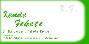 kende fekete business card